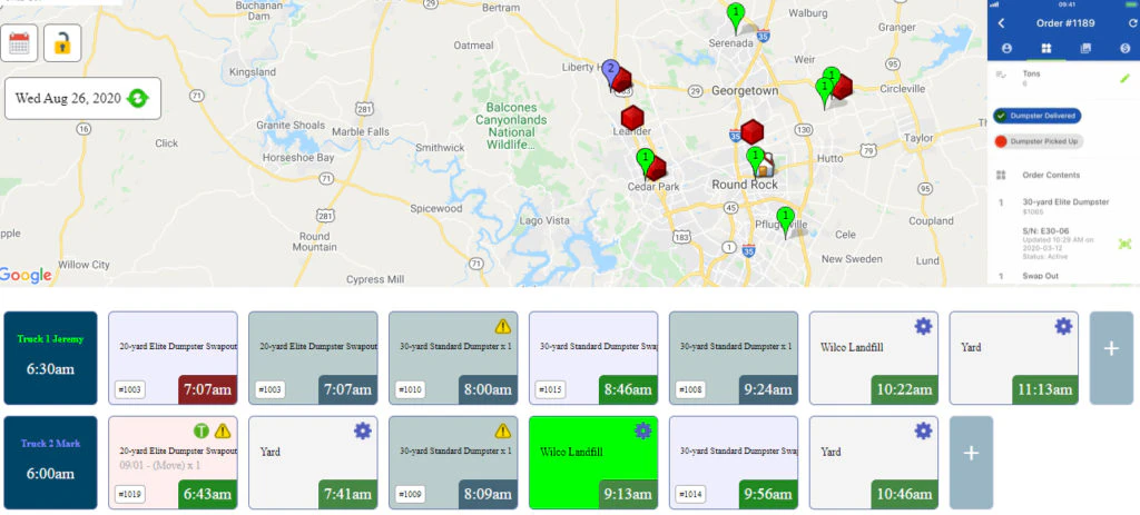 screenshot of Dumpster Rental Systems